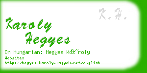 karoly hegyes business card